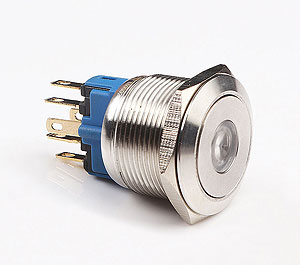 YXGQ22-11D六針單點帶燈金屬按鈕開關